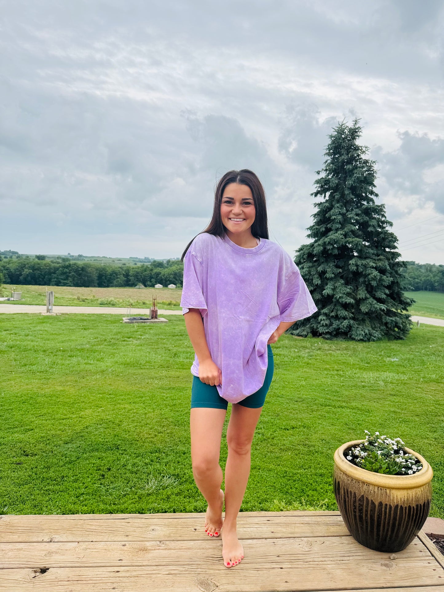 Washed Short Sleeve Top