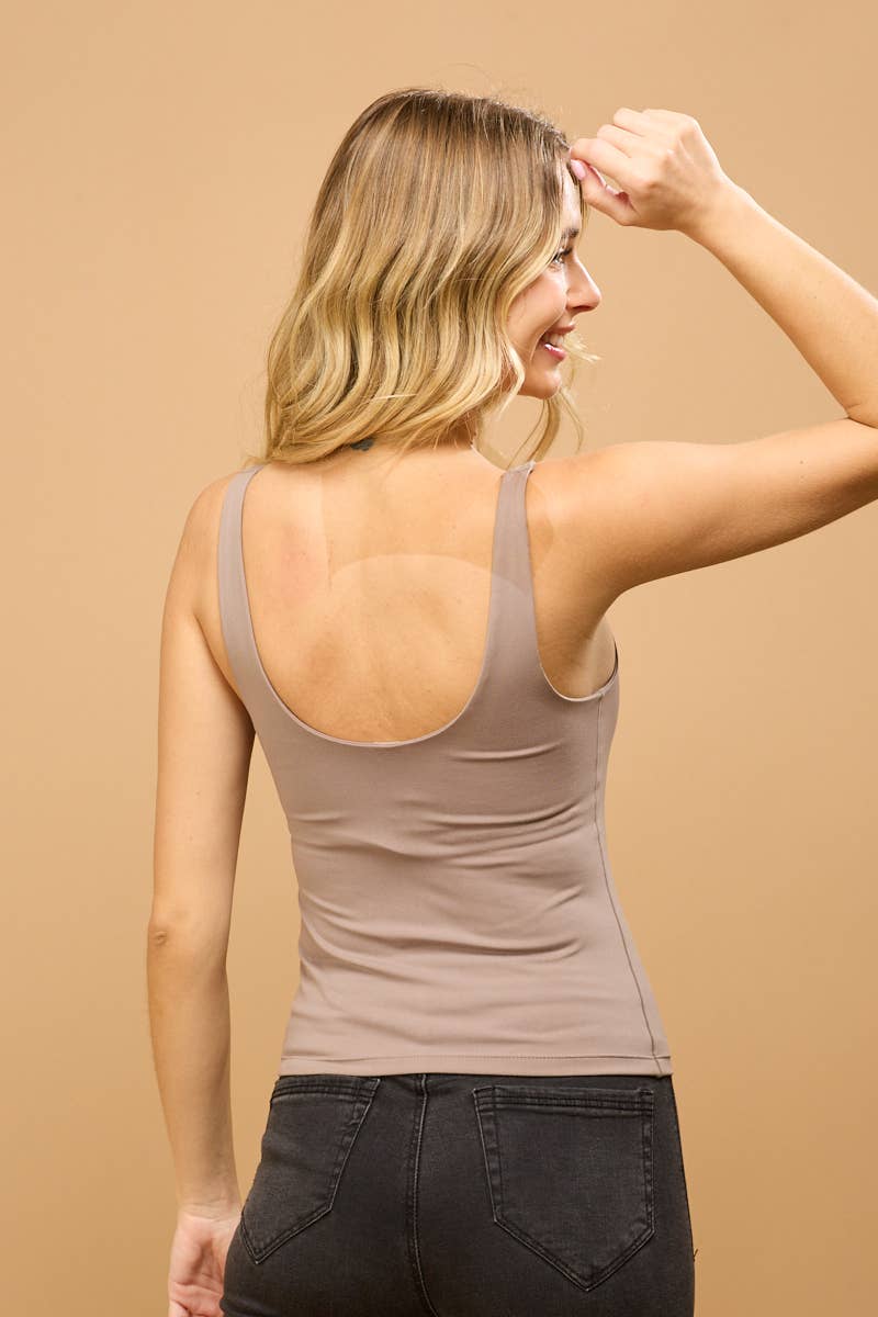V-Neck Inside Bra Tank Top
