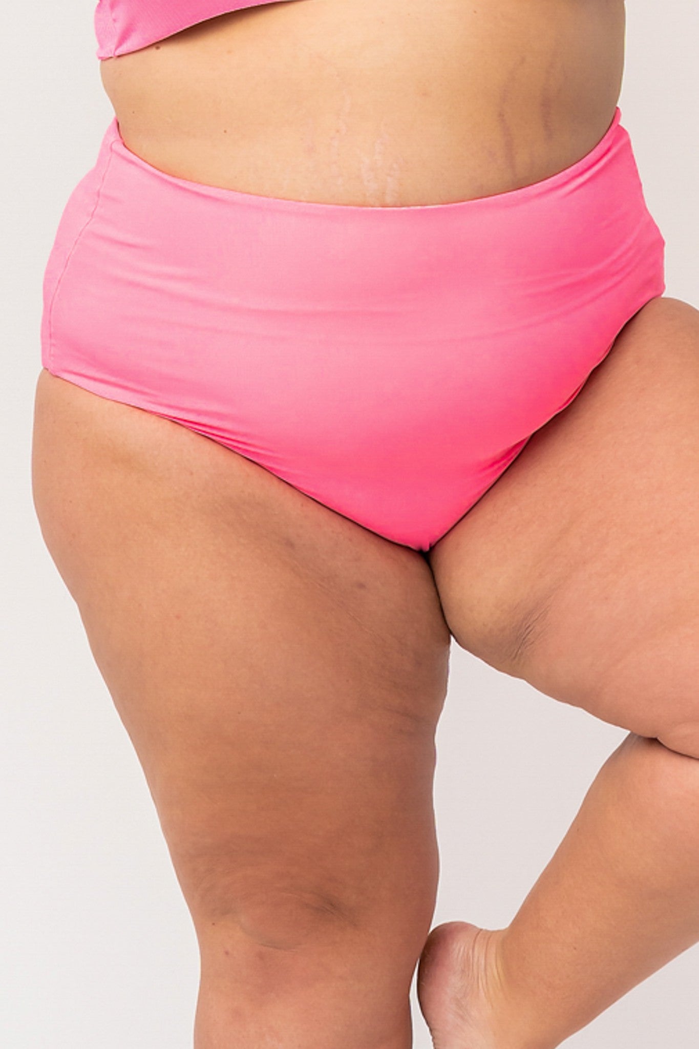 Pink/Pink Floral Reversible Midi Swim Bottoms