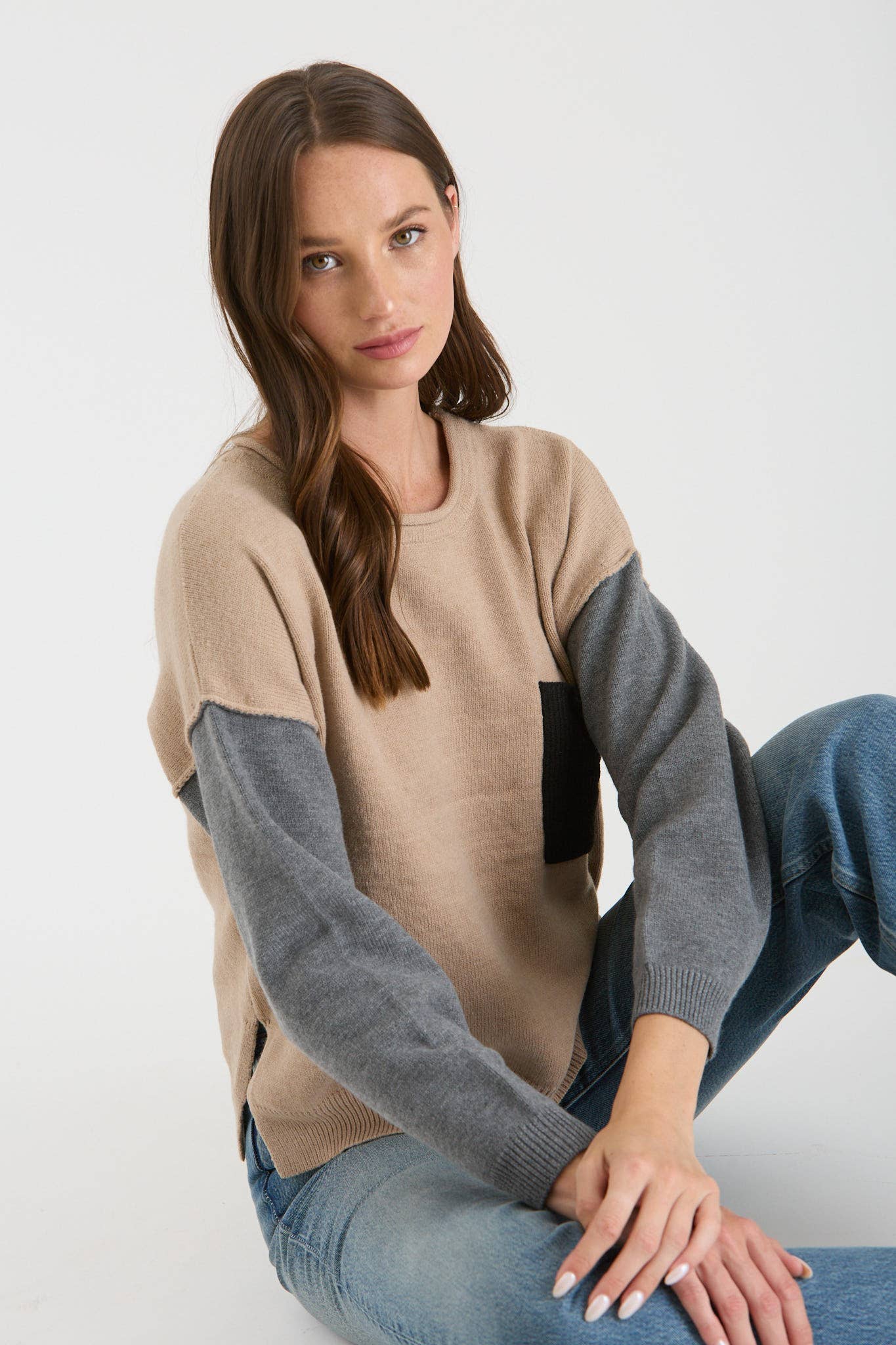 Kyleigh Colorblock Knit Sweater