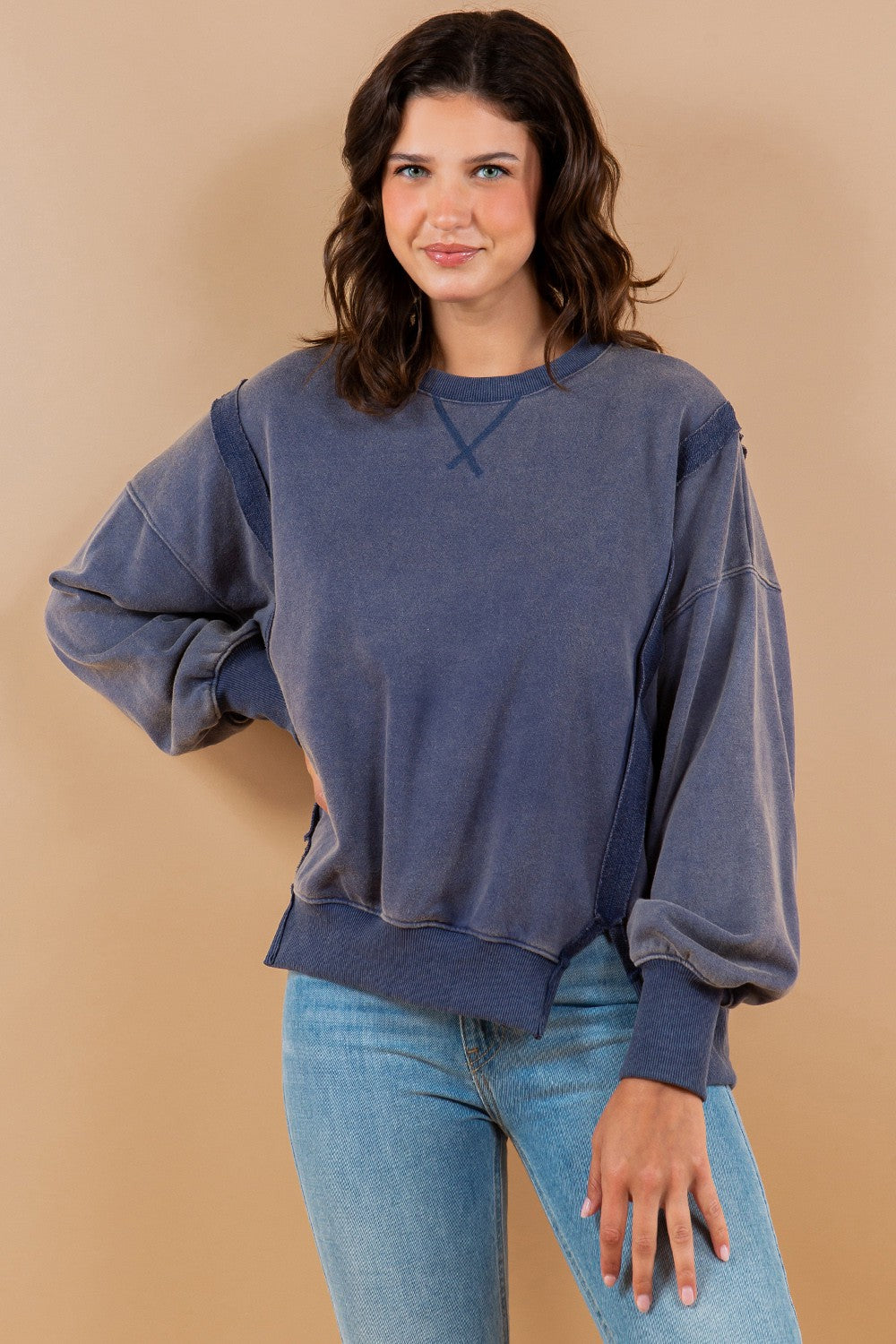 Essential Washed Pullover Sweatshirt Top