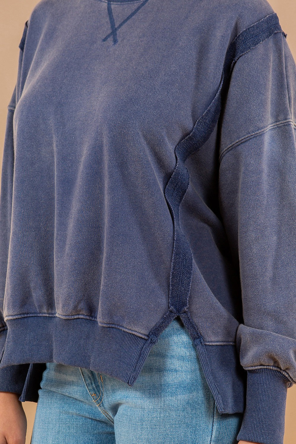 Essential Washed Pullover Sweatshirt Top