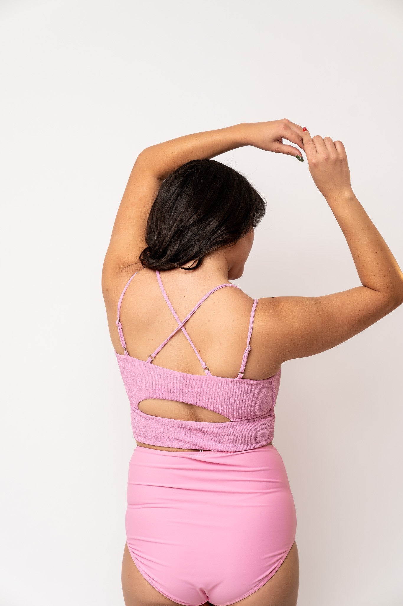 Light Pink Double Strap Swim Top