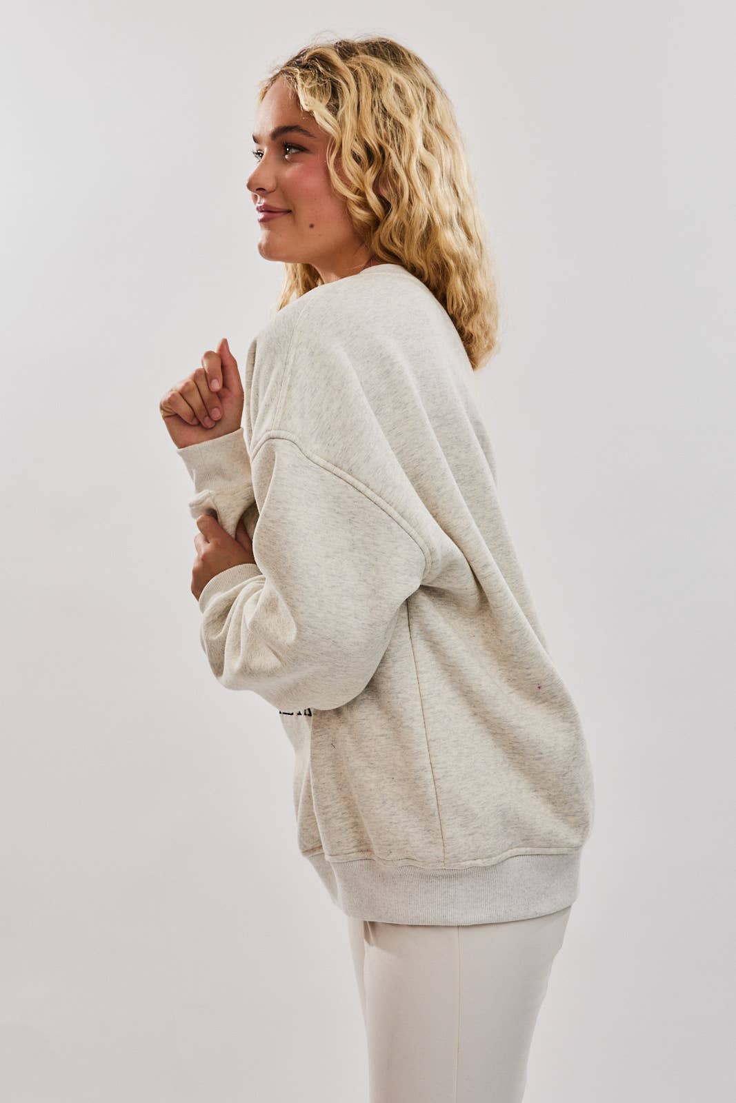 "GLACIER" Embroidered Oversized Crew