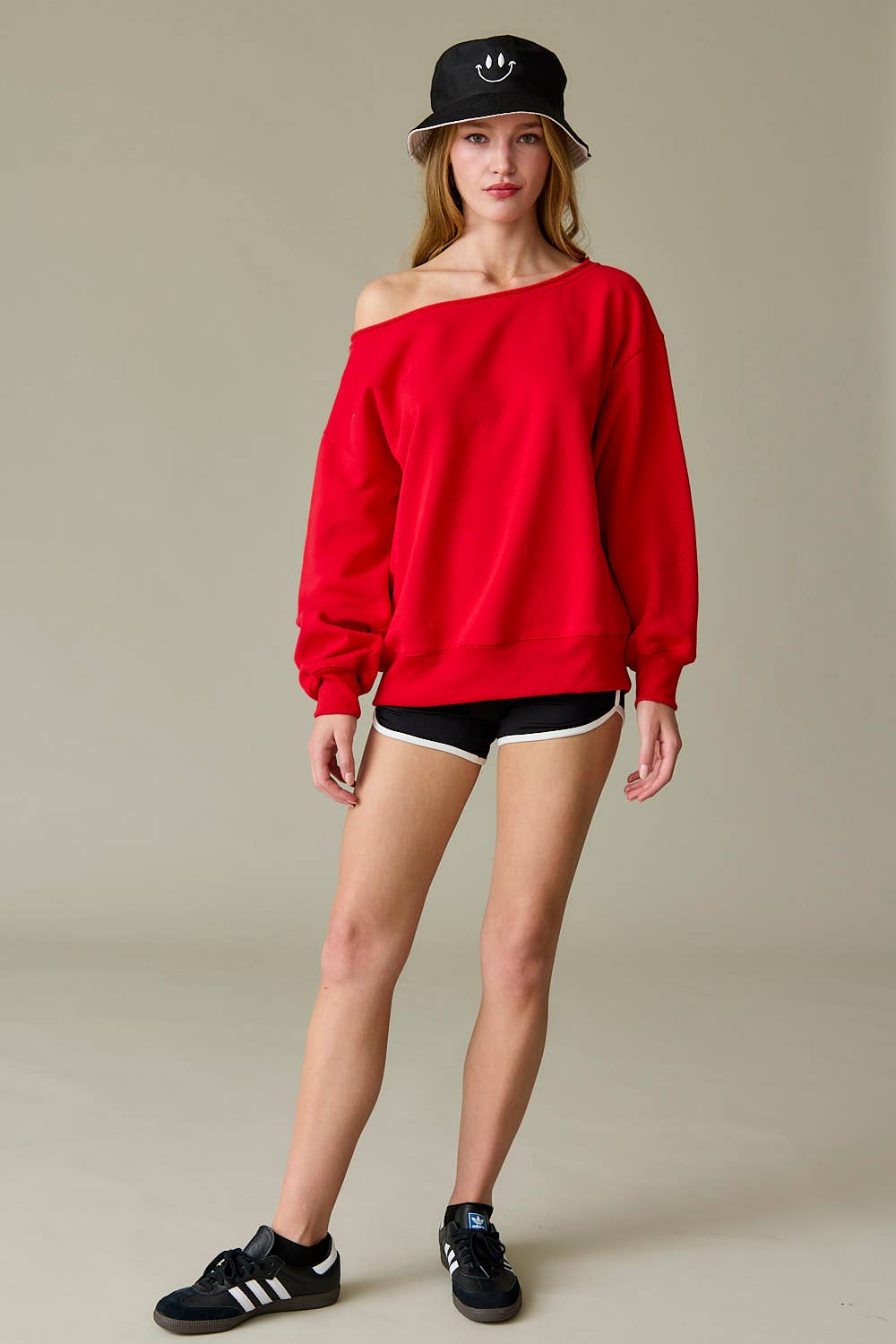 Evelyn Loose Fit One Shoulder Sweatshirt