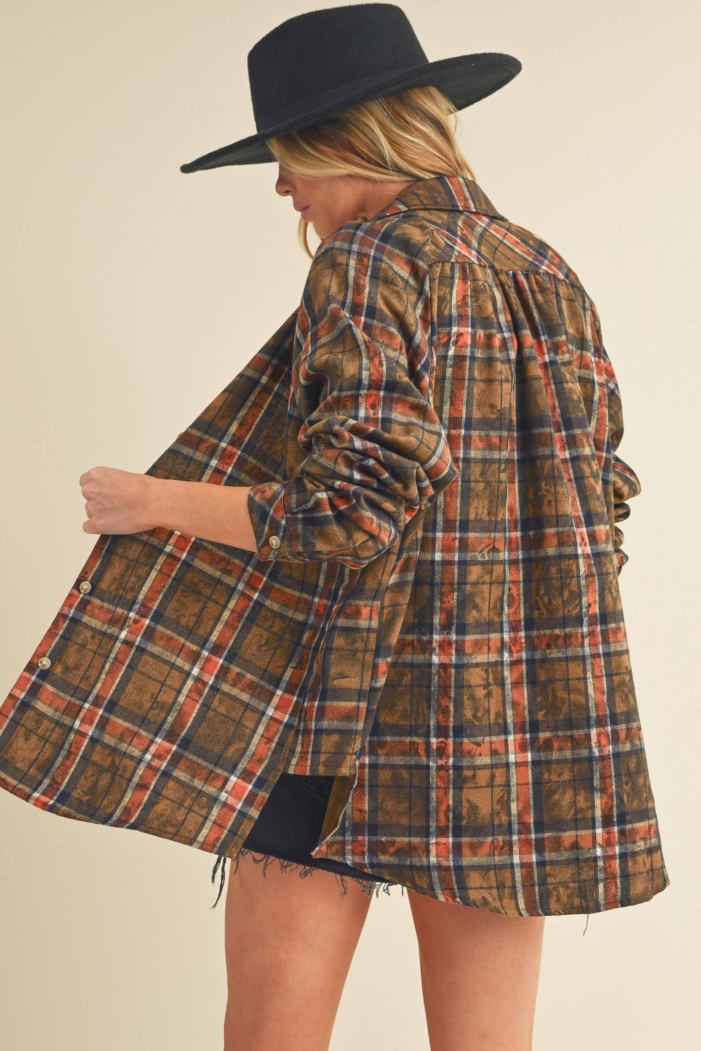 Laura Plaid Washed Flannel Shirt