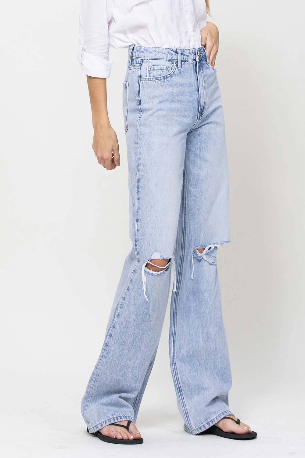 90's Leslie Vintage Super High Ride Flare Jeans