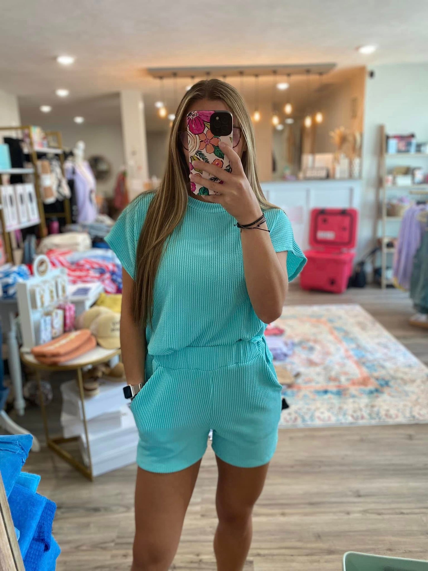 Daisy Ribbed Short Set