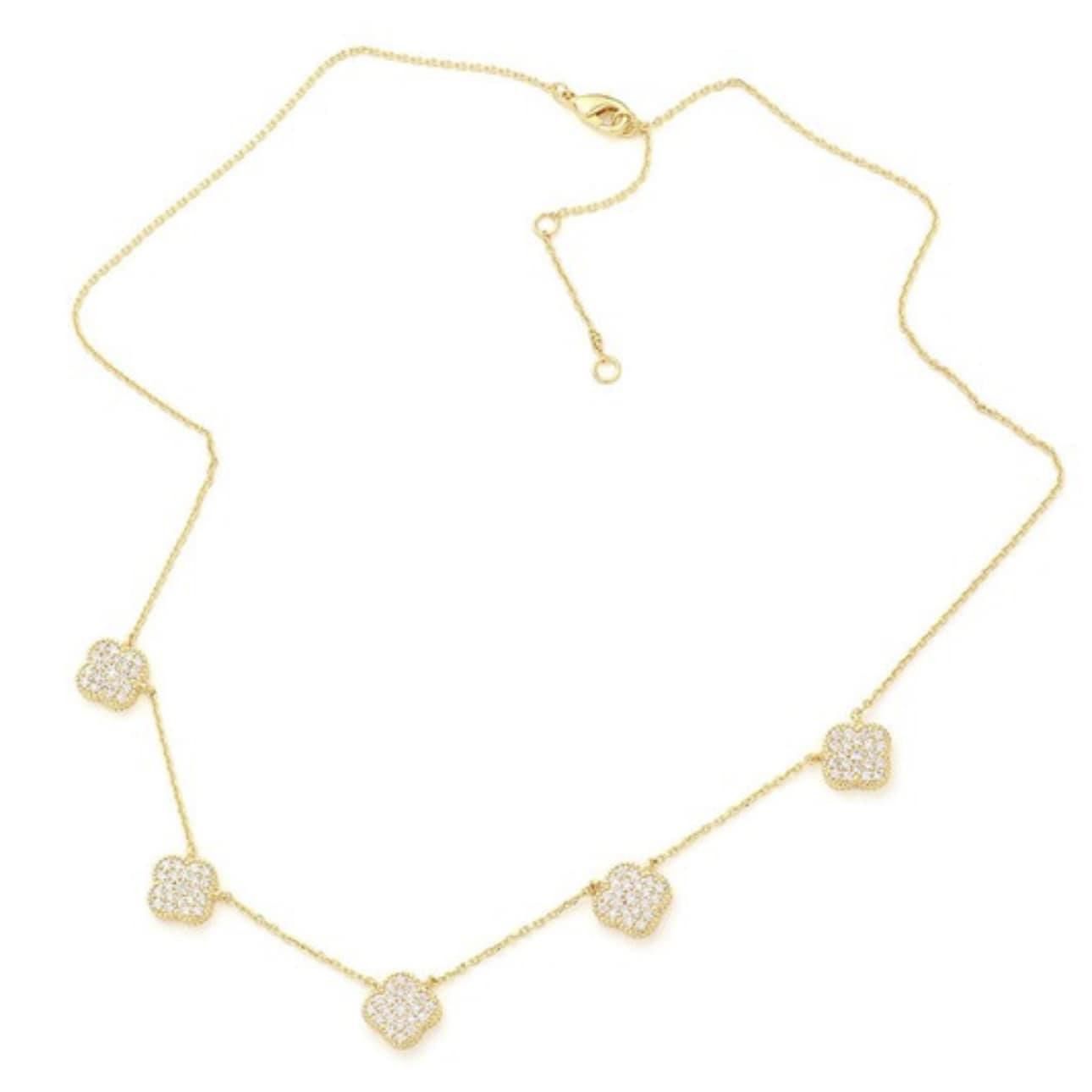 Gold Dipped Filled Quatrefoil Necklace