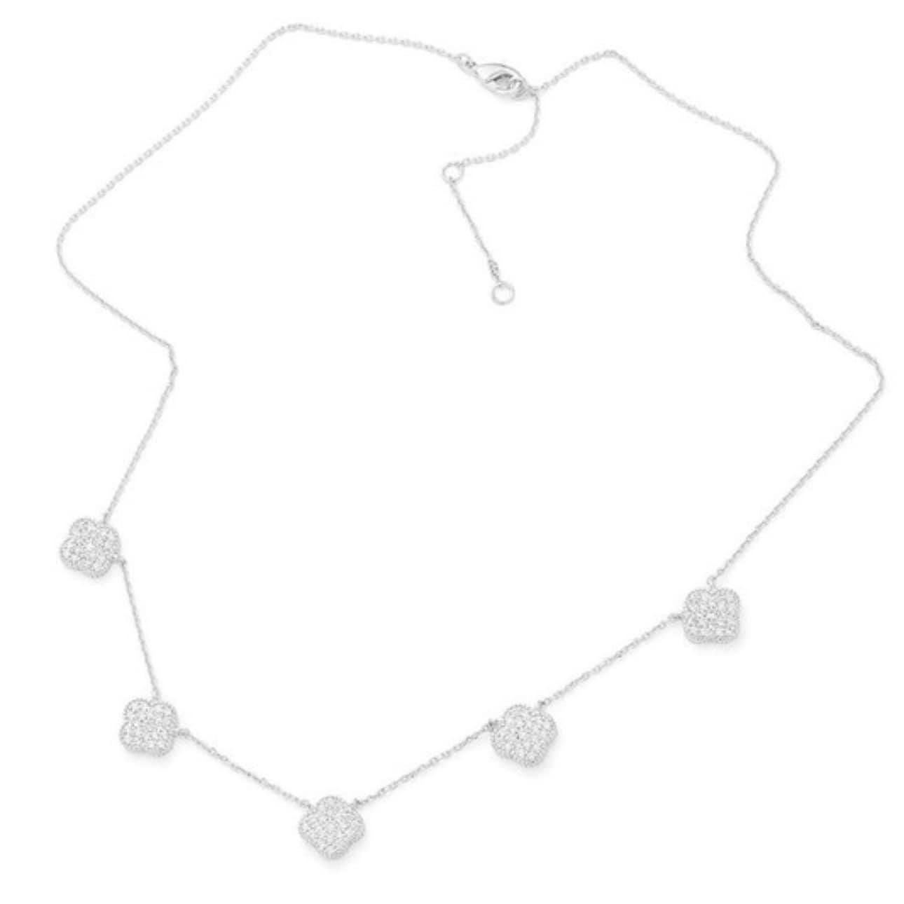 White Gold Dipped Filled Quatrefoil Necklace