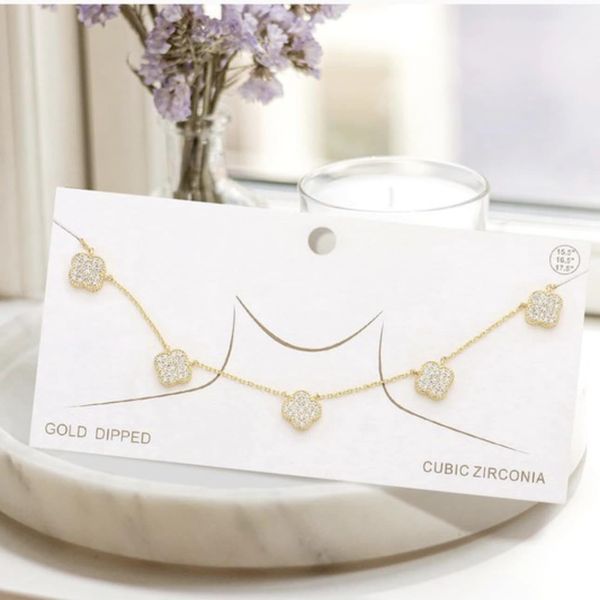 Gold Dipped Filled Quatrefoil Necklace