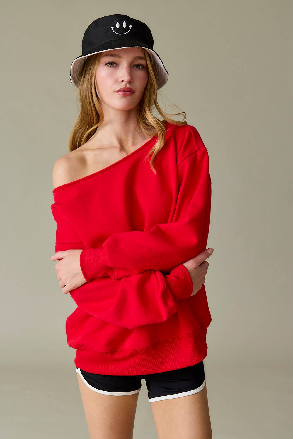 Evelyn Loose Fit One Shoulder Sweatshirt