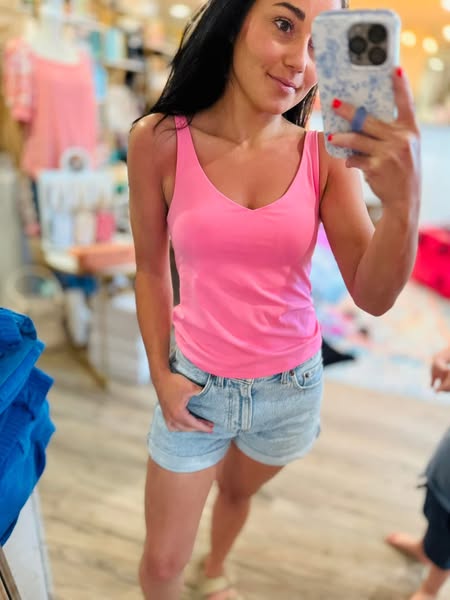 V-Neck Inside Bra Tank Top
