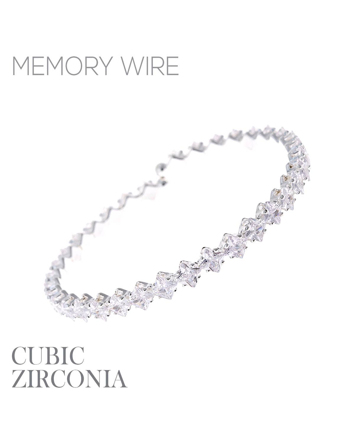 Silver Square CZ Bracelet