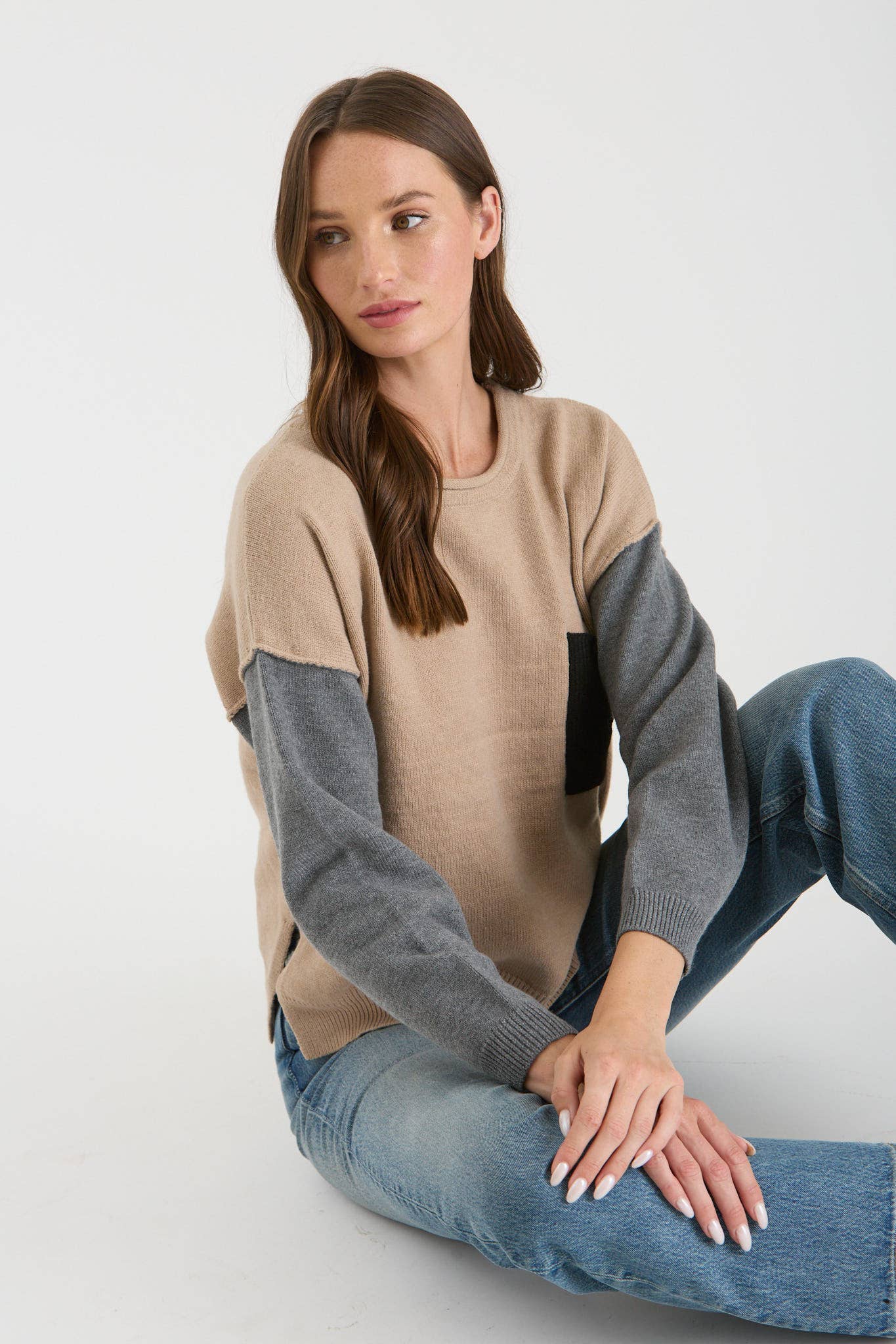 Kyleigh Colorblock Knit Sweater