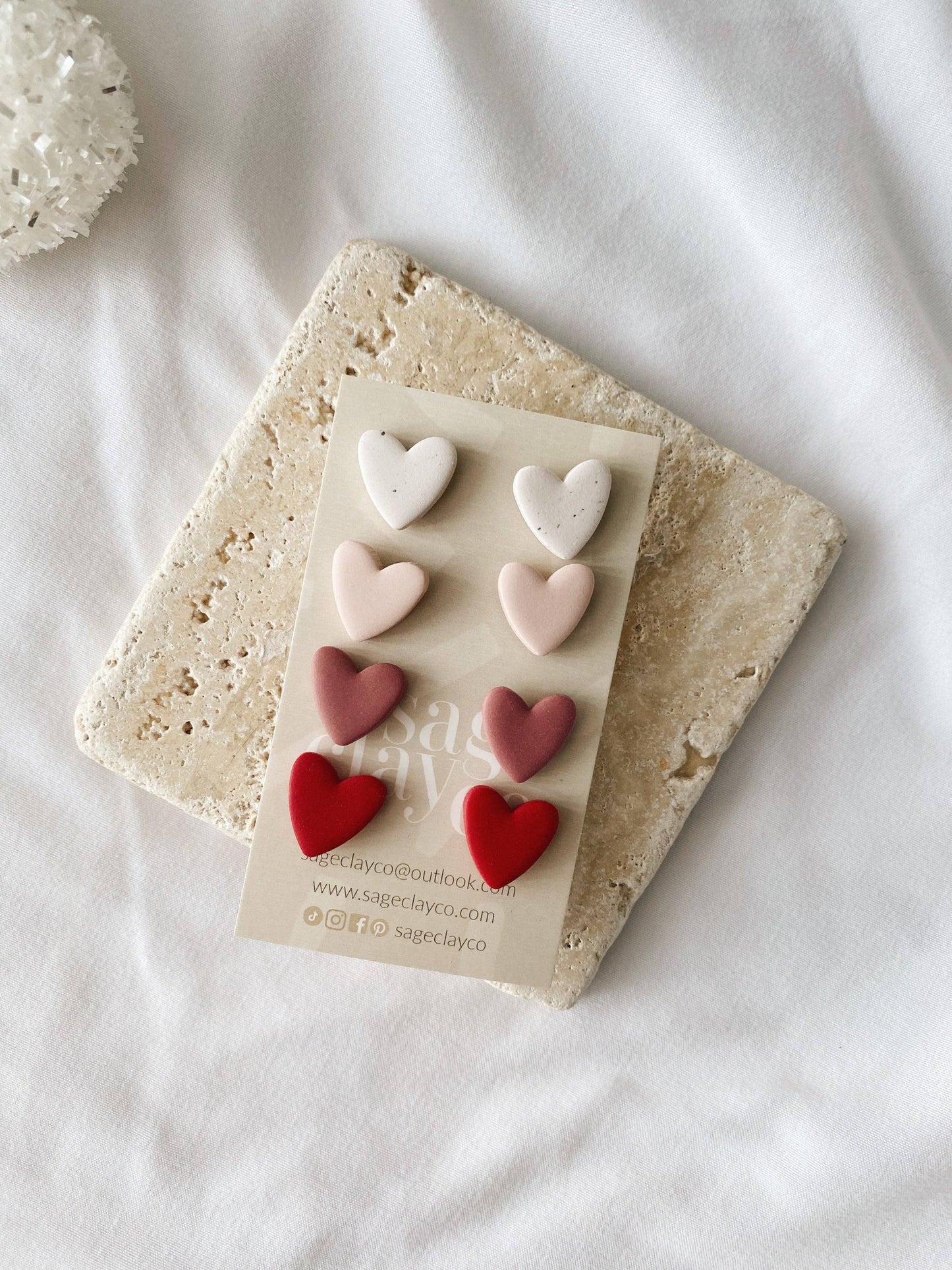 Heart Stud Pack | Handmade Polymer Clay Earrings