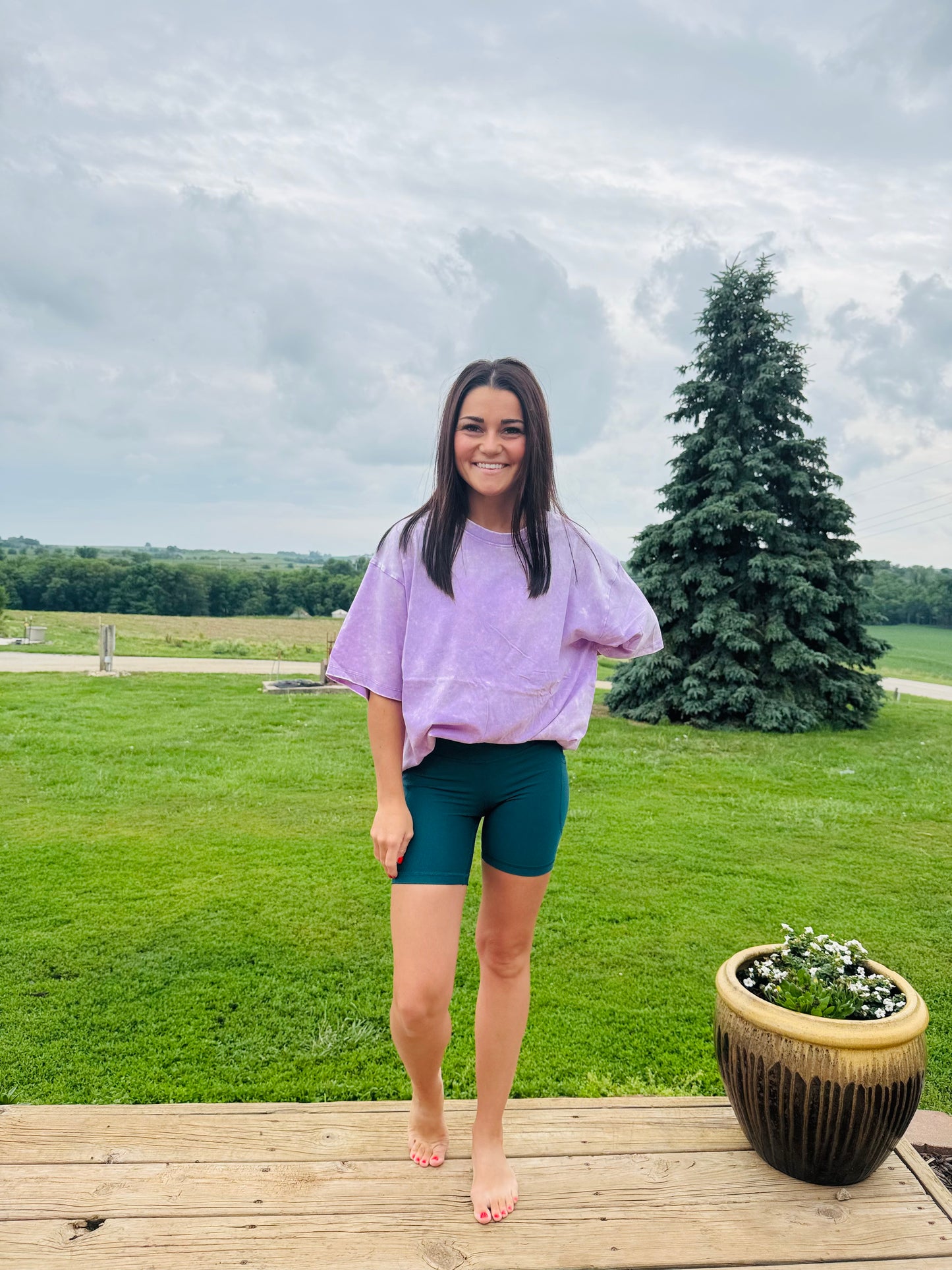 Washed Short Sleeve Top