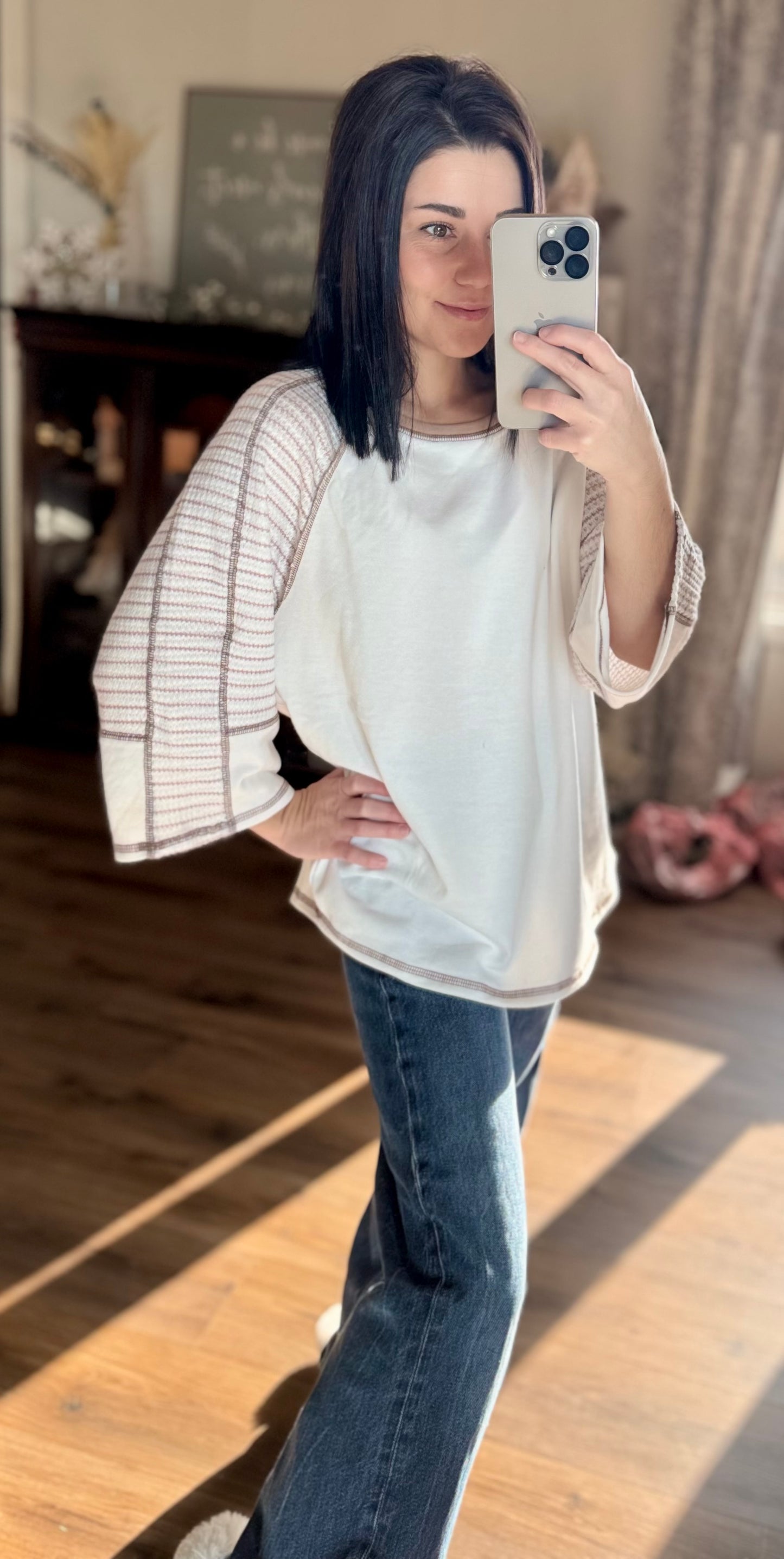 Aviana Striped Raglan Top