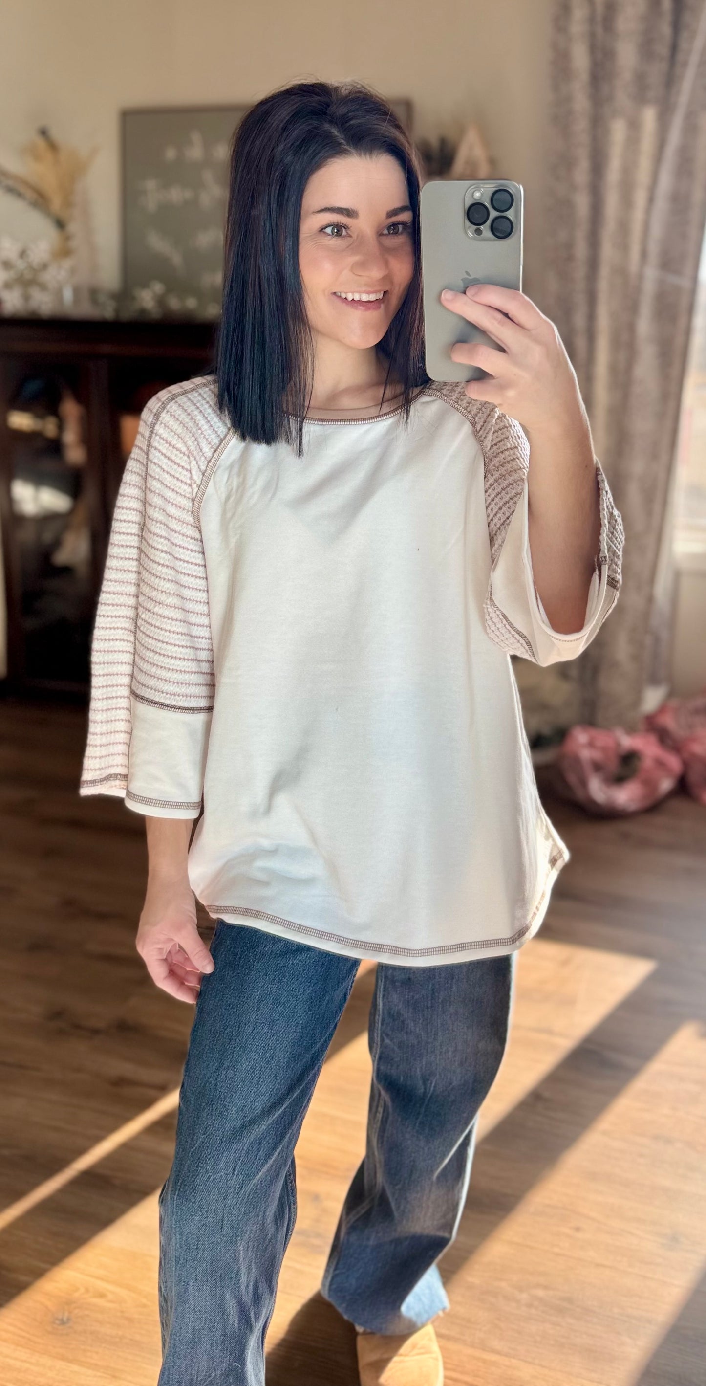 Aviana Striped Raglan Top