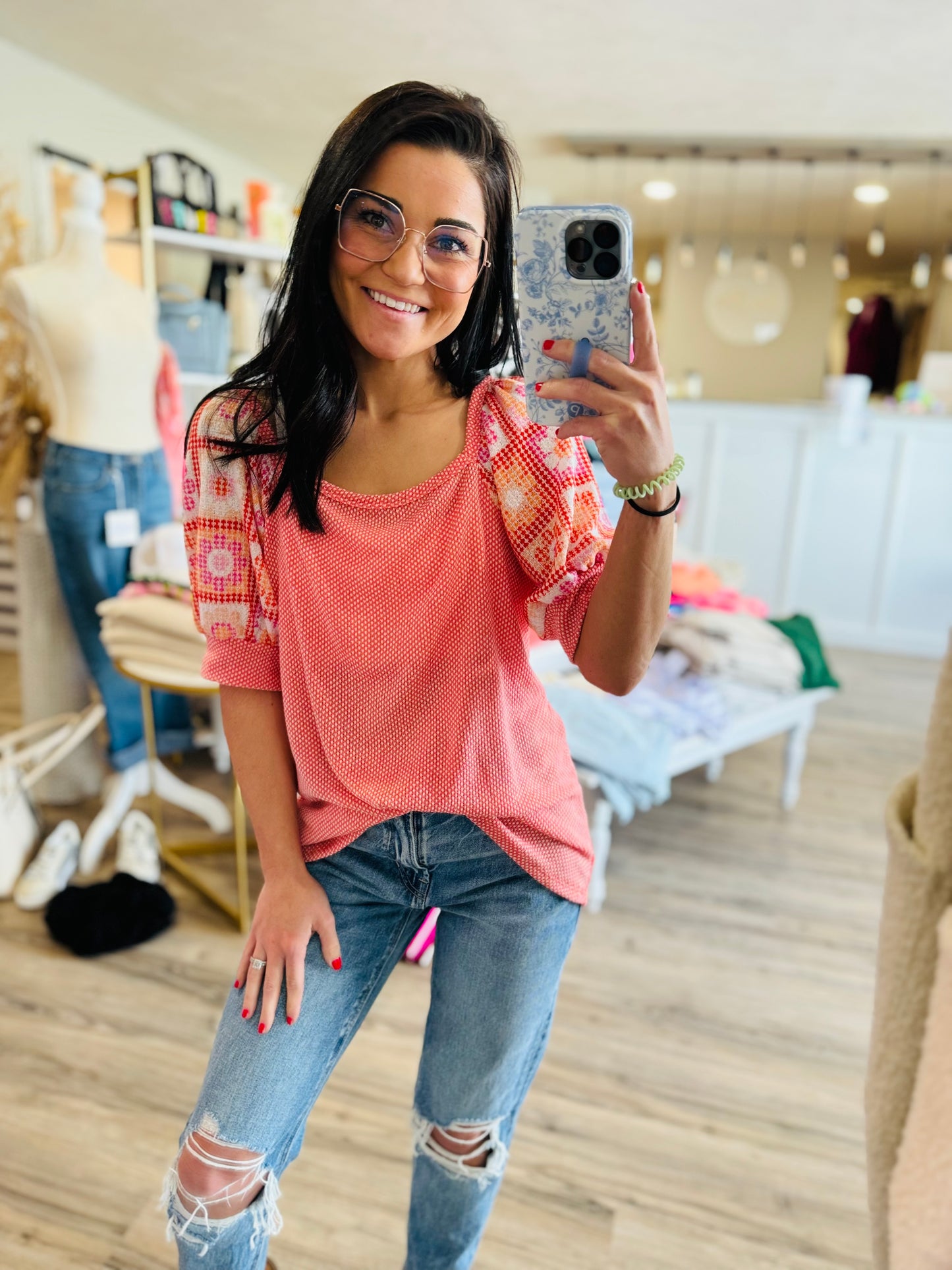 Paisley Floral Bubble Top