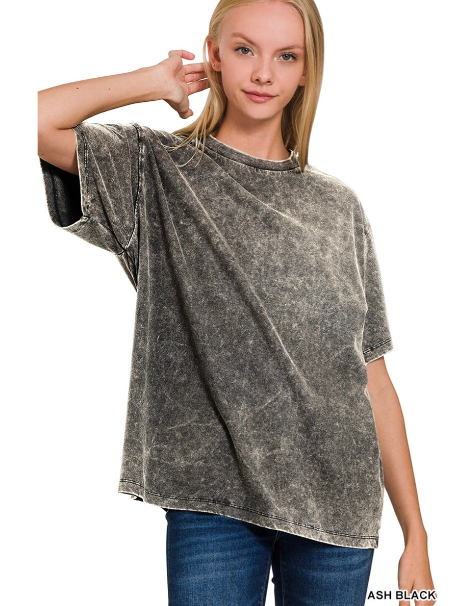Washed Short Sleeve Top