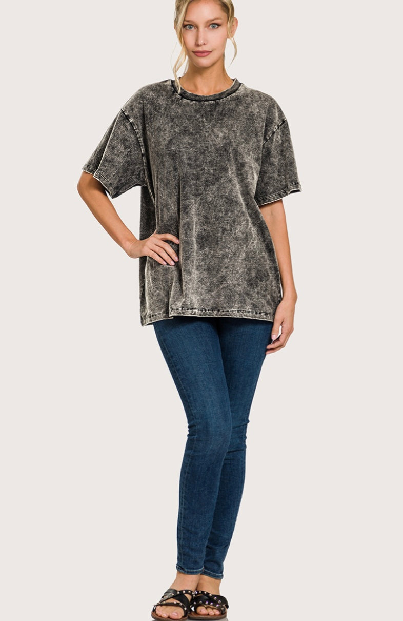 Washed Short Sleeve Top