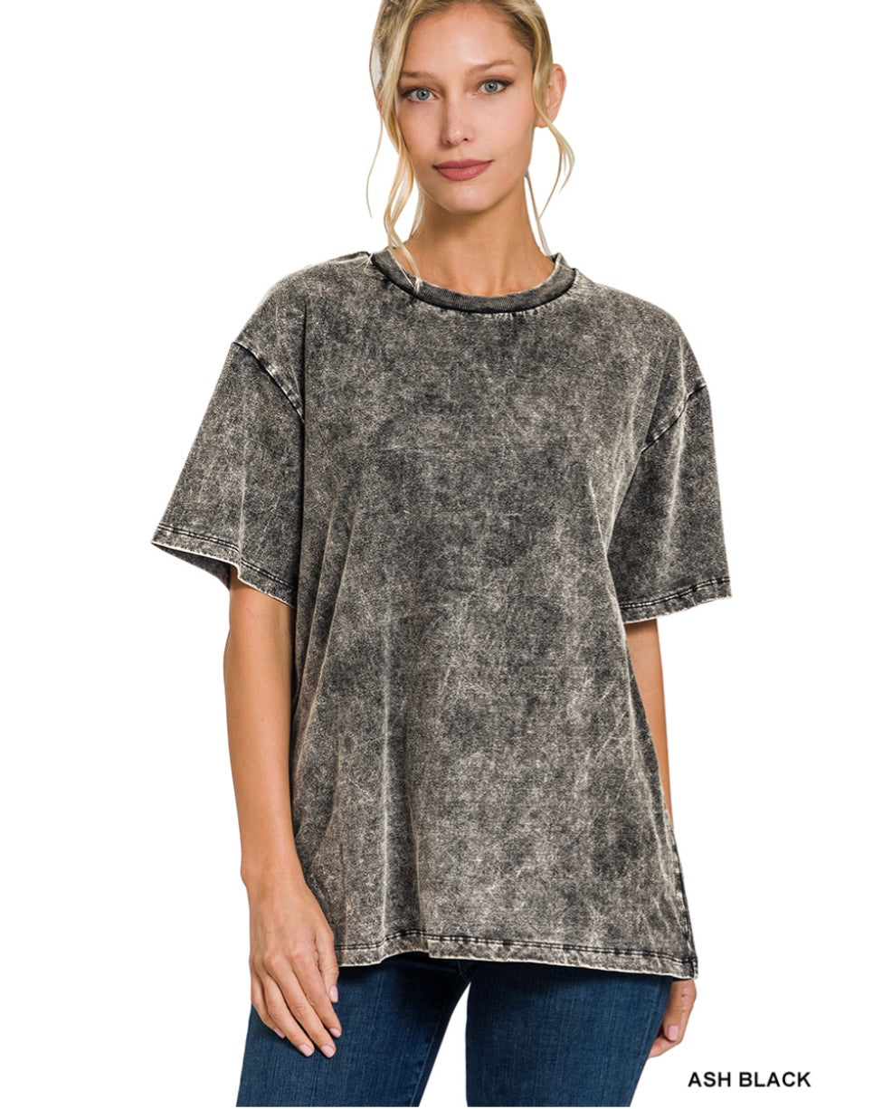 Washed Short Sleeve Top
