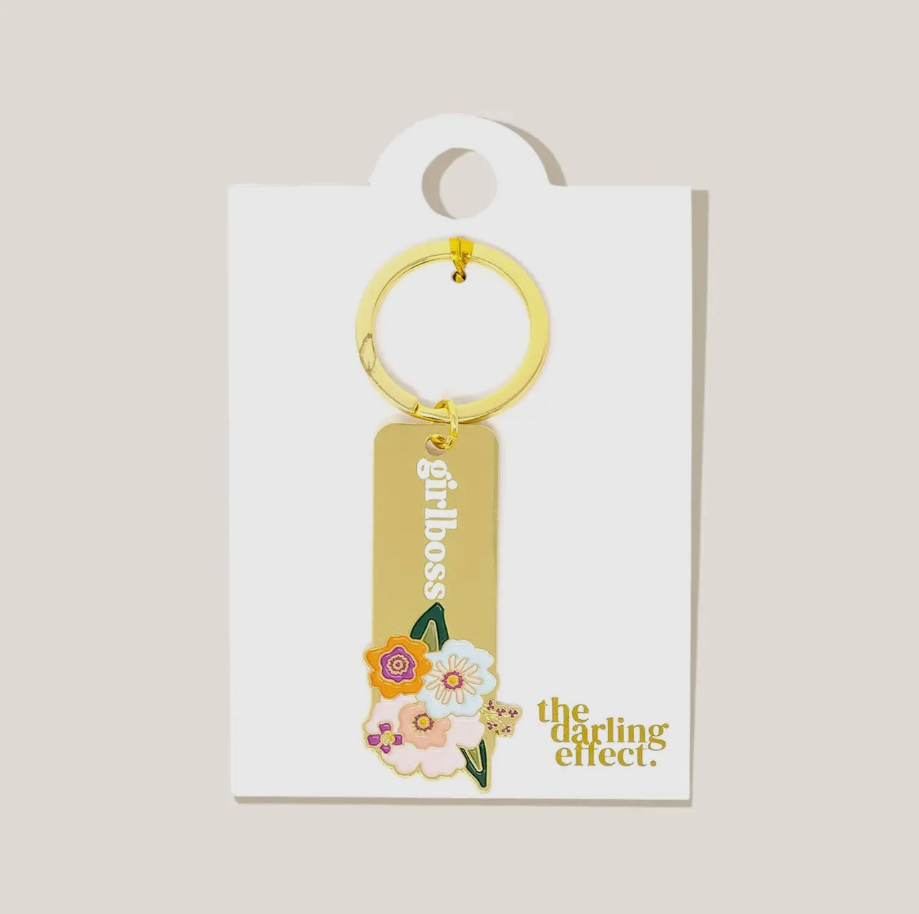 Enamel Floral Keychain - Girlboss