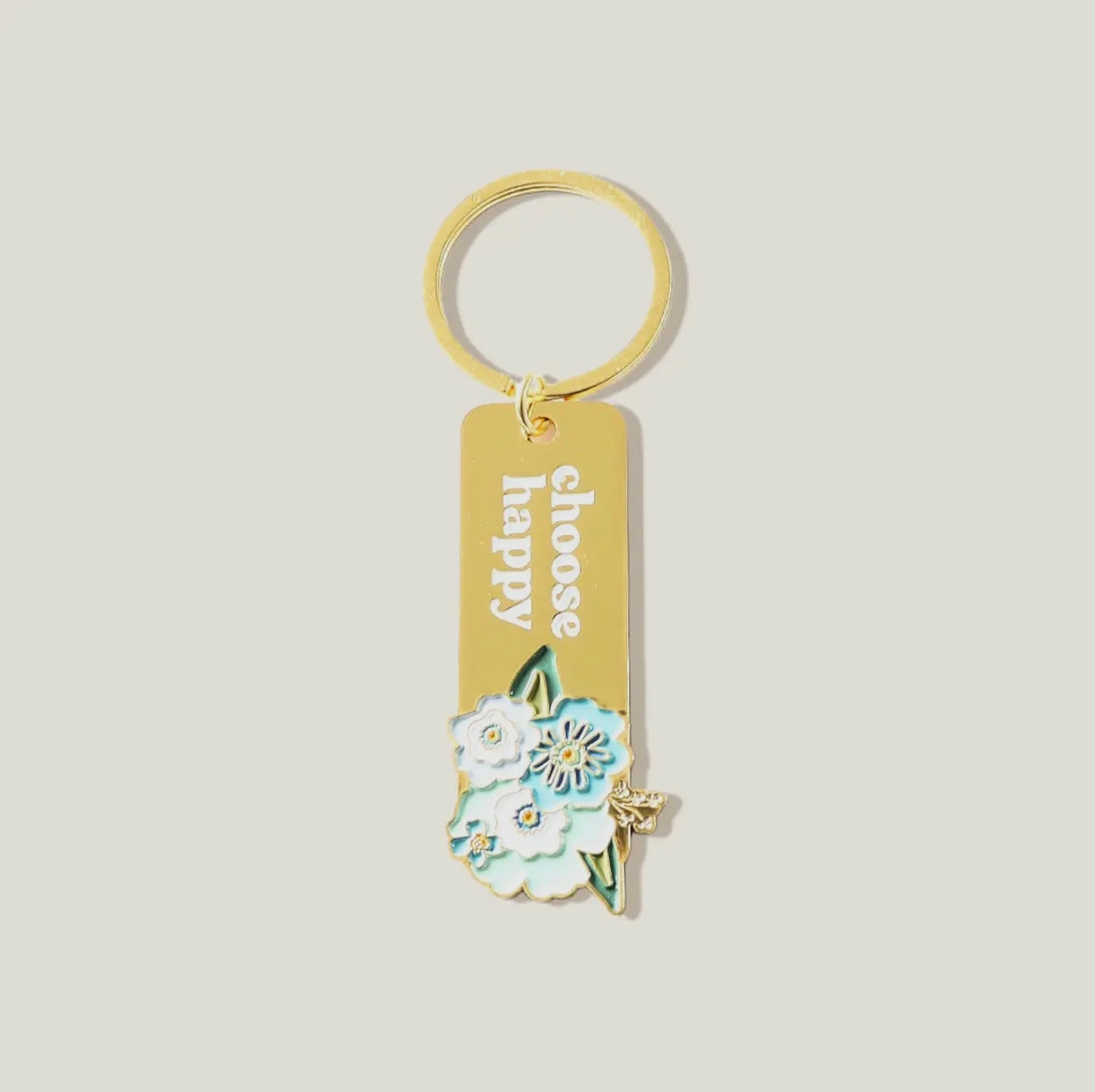 Enamel Floral Keychain - Choose Happy