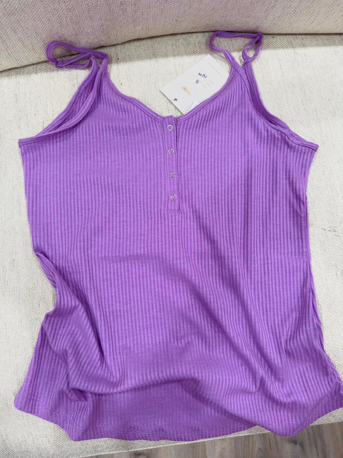 Lavender Button Tank