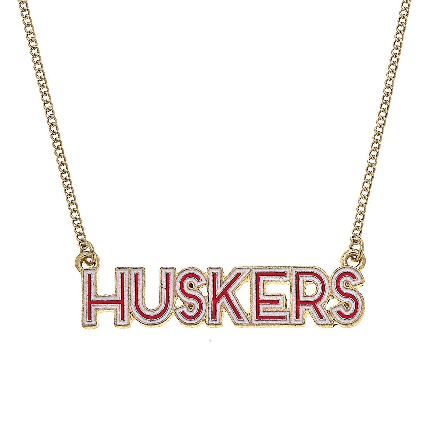 Nebraska Cornhuskers Outline Enamel Necklace
