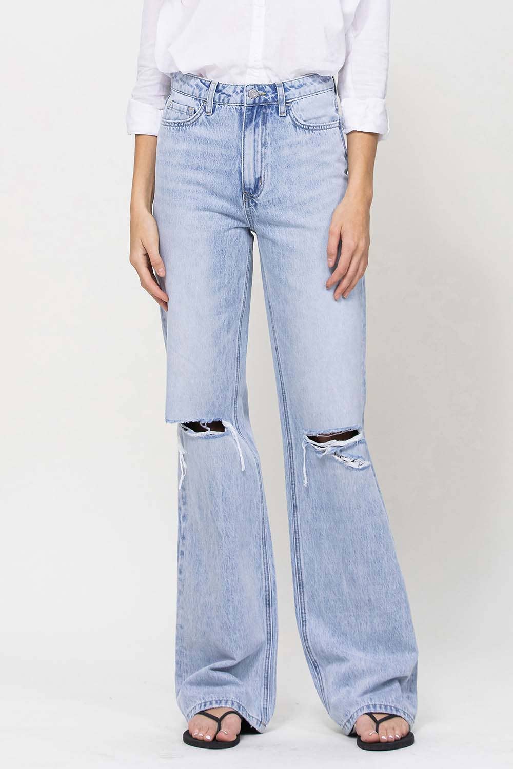 90's Leslie Vintage Super High Ride Flare Jeans