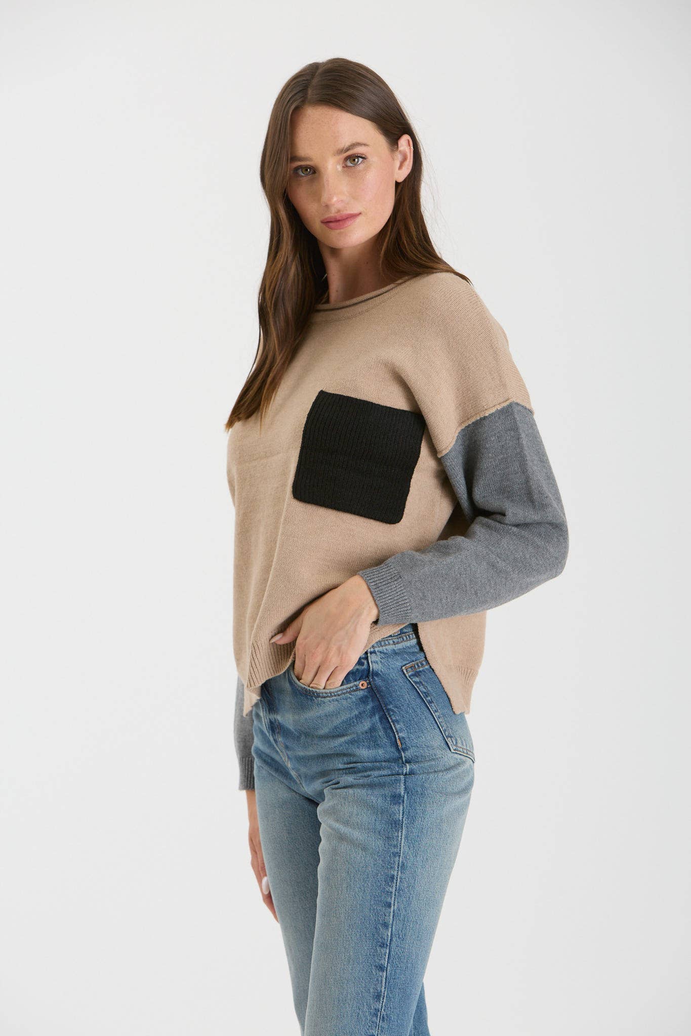 Kyleigh Colorblock Knit Sweater