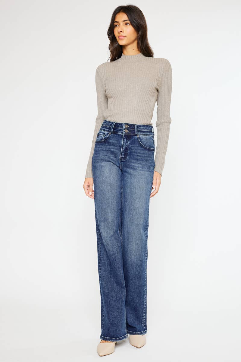 HIGH RISE WIDE FLARE JEANS