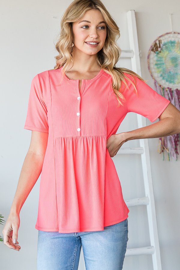 Button Up Ribbed Top