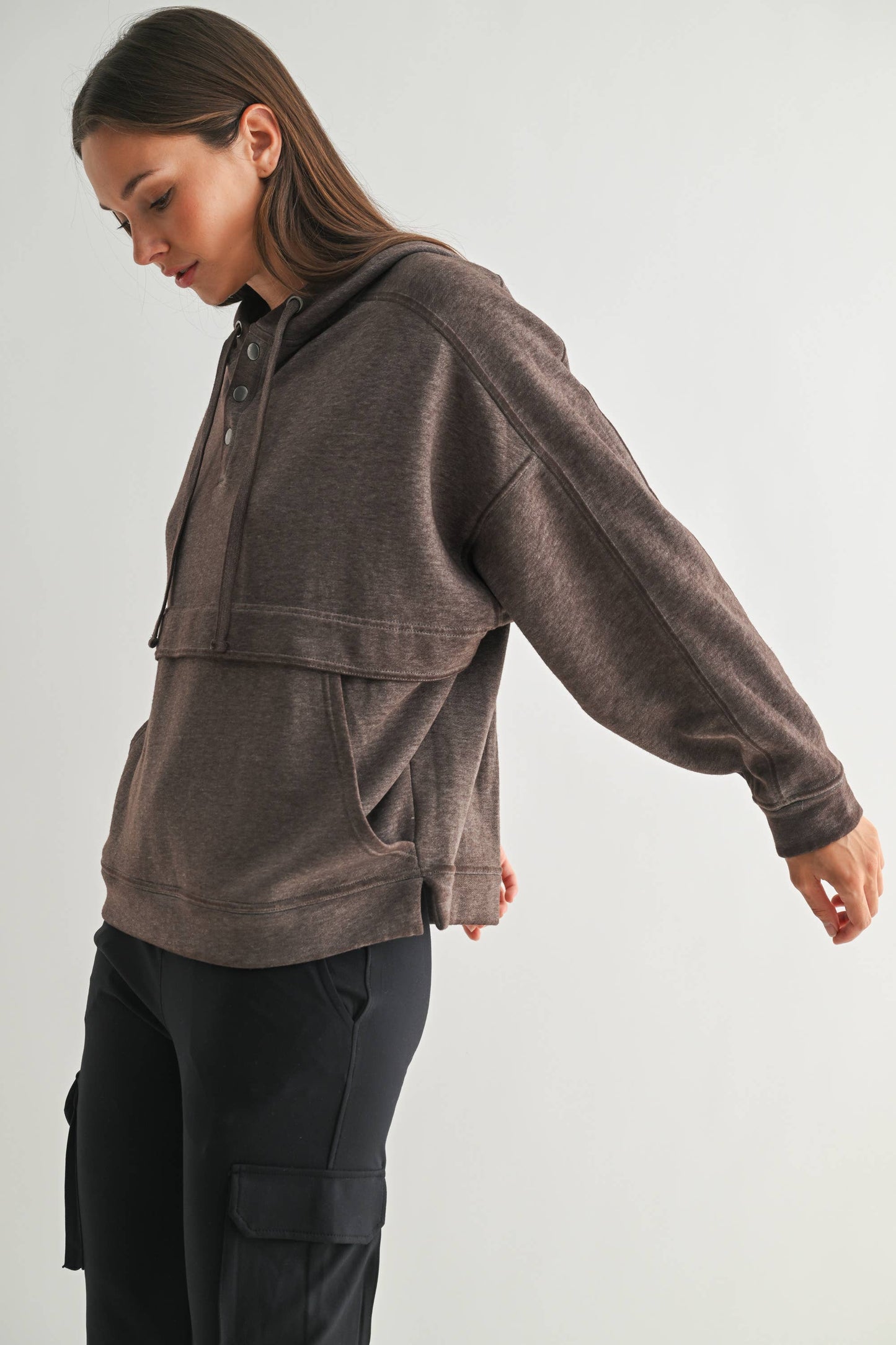 Drift Burnout Fleece Snap Hoodie