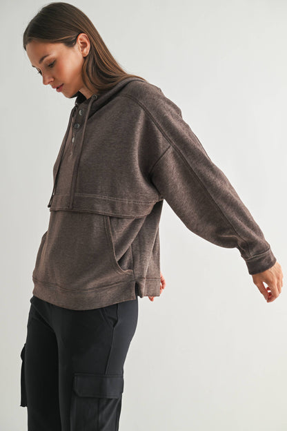 Drift Burnout Fleece Snap Hoodie