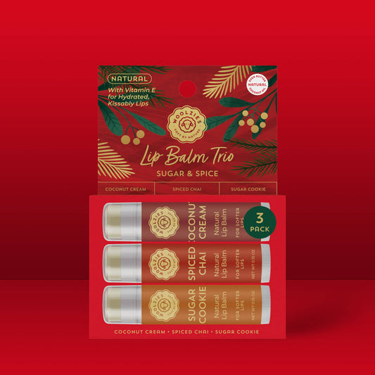 Natural Shea Butter Lip Balm Trio – Sugar & Spice