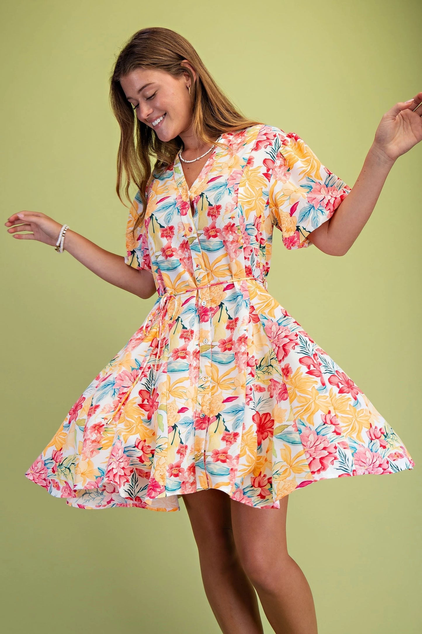 Bright Floral Mini Dress