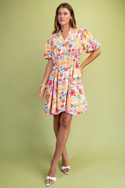 Bright Floral Mini Dress