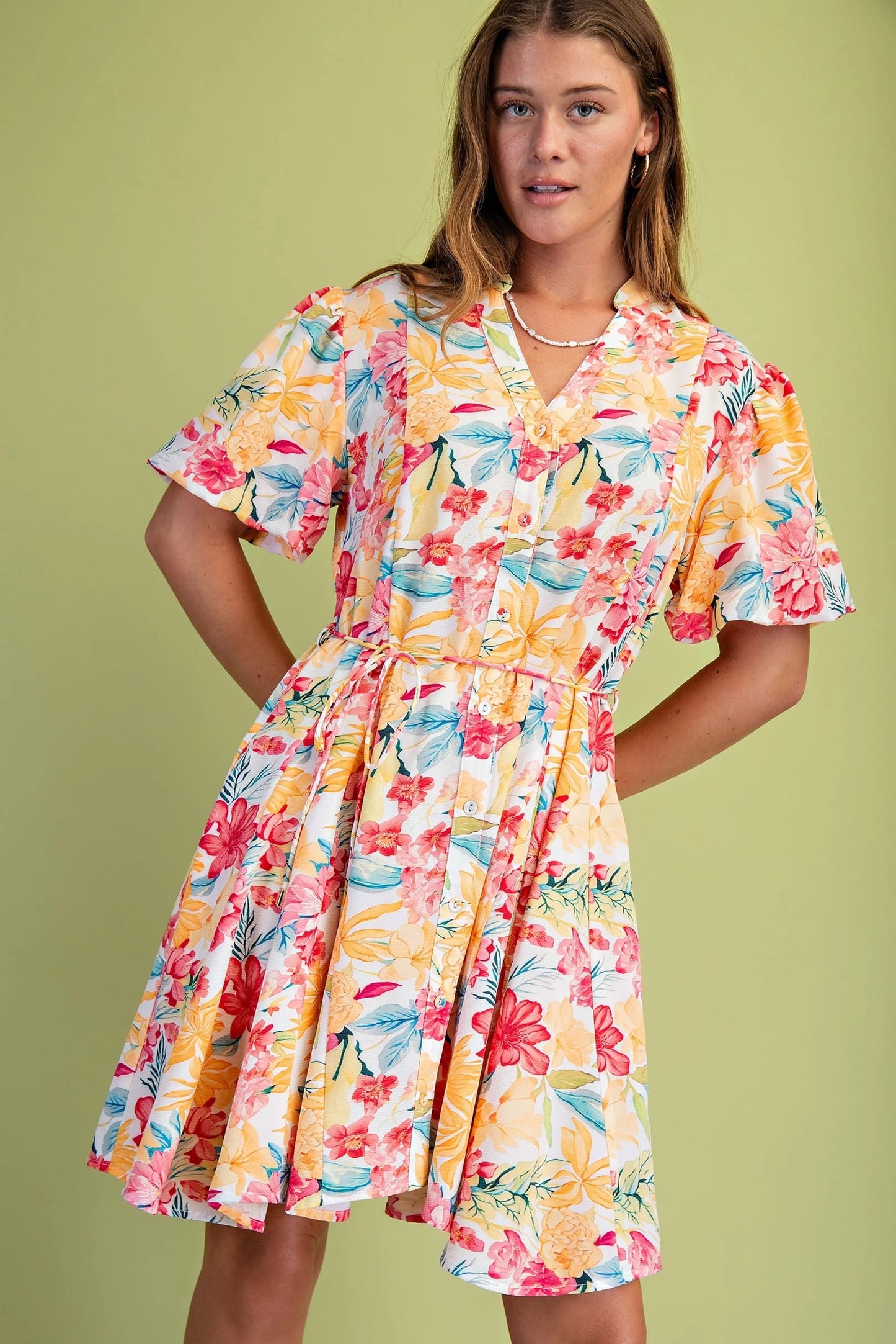 Bright Floral Mini Dress
