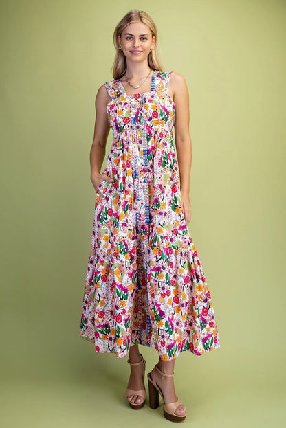 Vibrant Floral Midi Dress