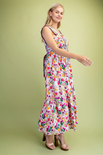 Vibrant Floral Midi Dress