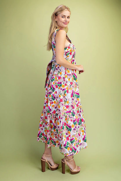 Vibrant Floral Midi Dress