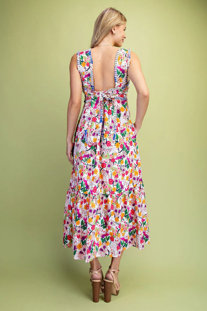 Vibrant Floral Midi Dress