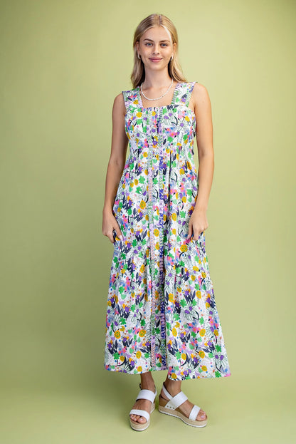 Vibrant Floral Midi Dress