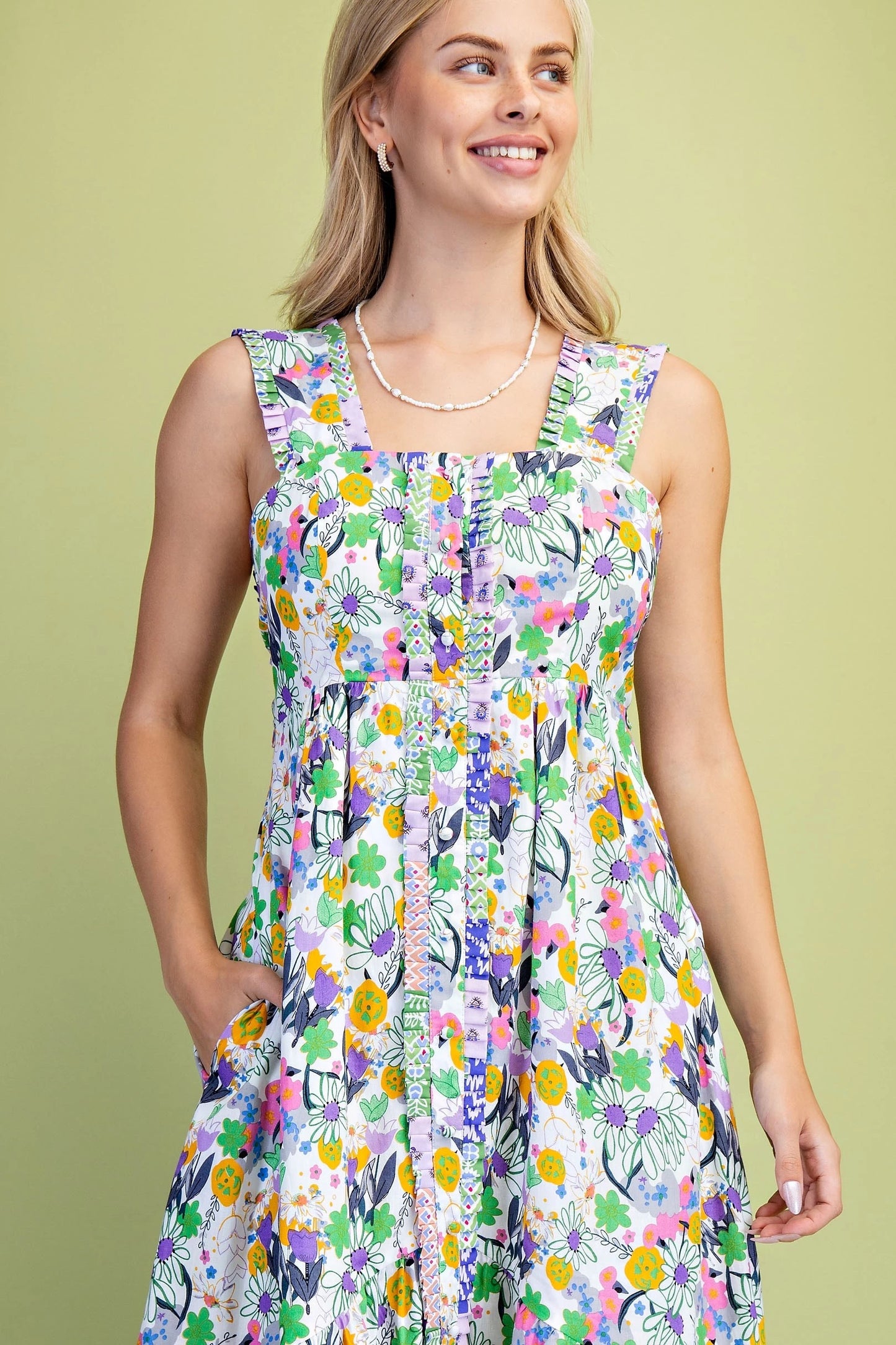 Vibrant Floral Midi Dress
