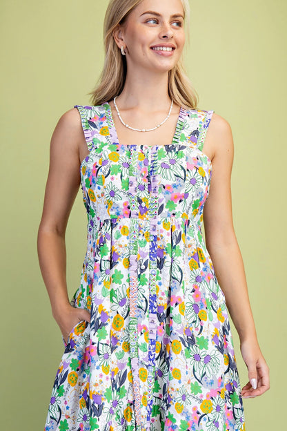 Vibrant Floral Midi Dress