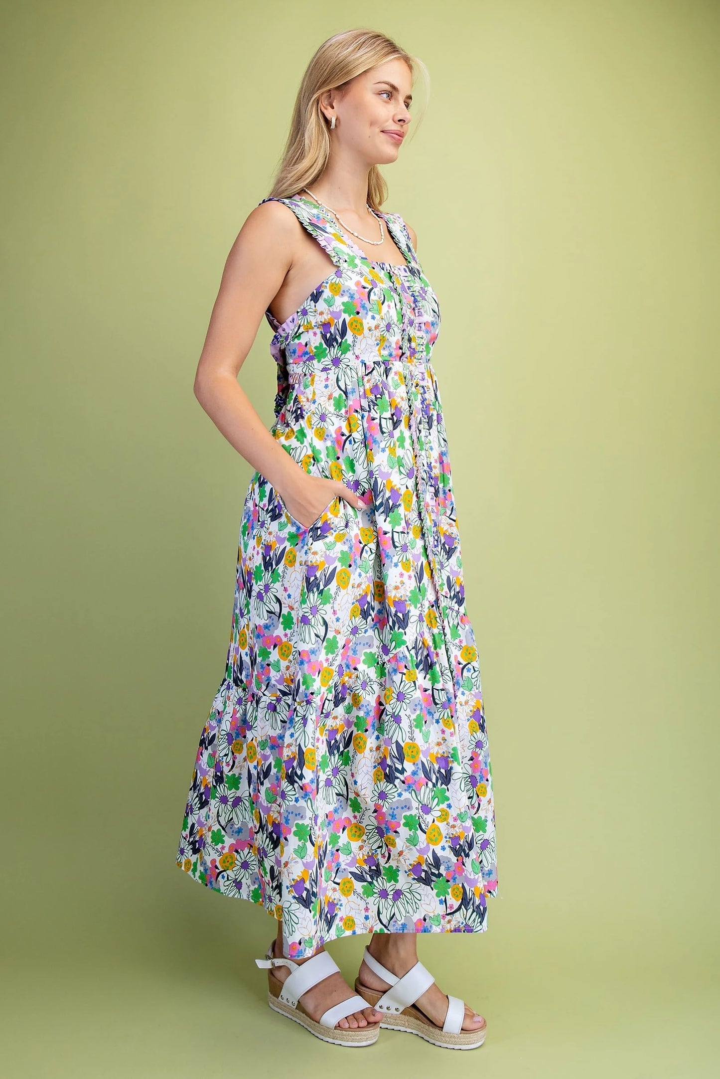 Vibrant Floral Midi Dress