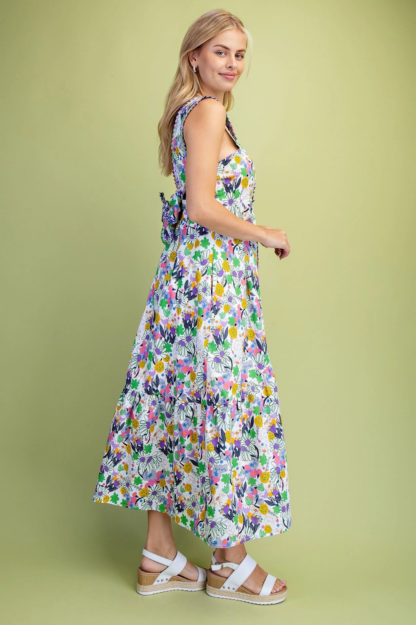 Vibrant Floral Midi Dress